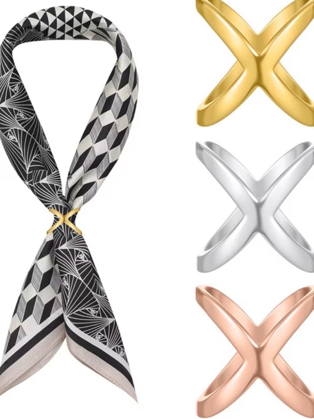 Scarf Ring Clip/Slide 3pc Set